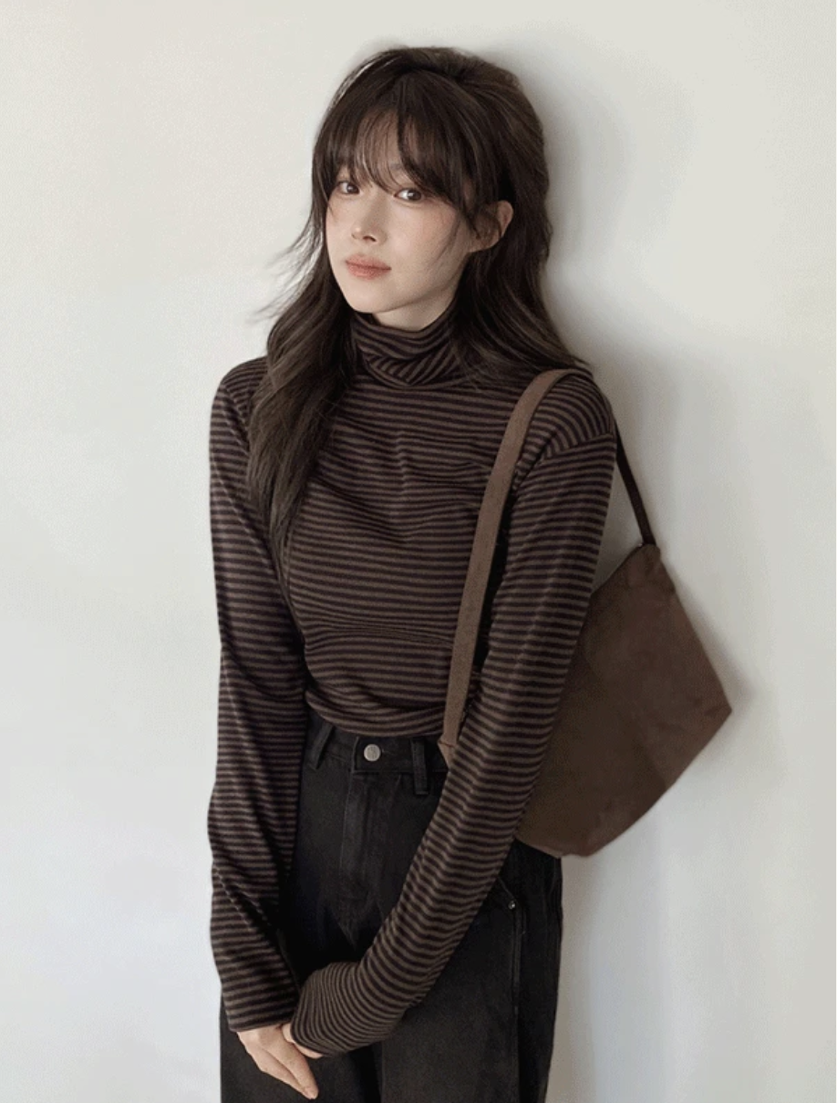 預訂｜SLOWAND #SLOWMADE Stripe Turtle Neck (3 Color)