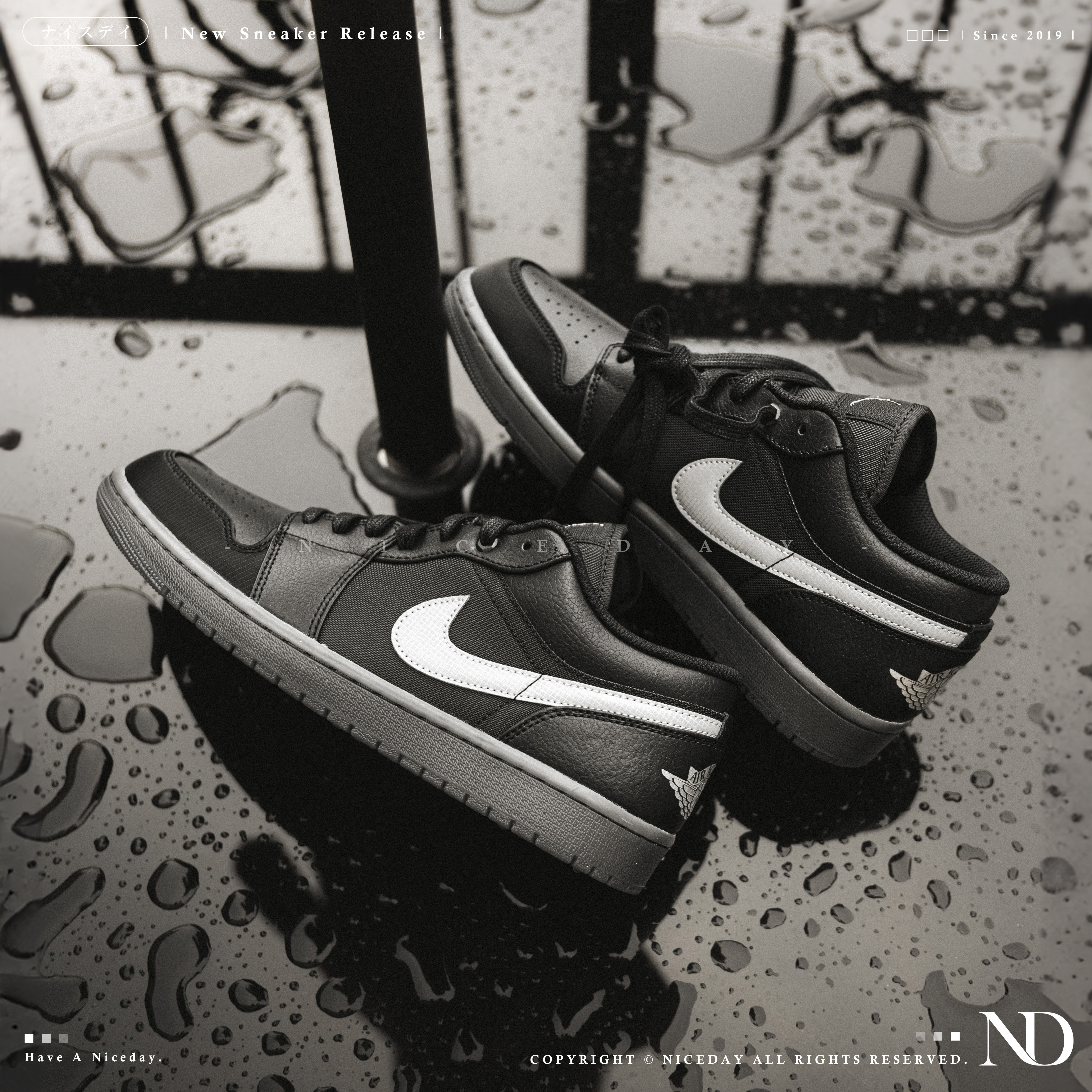 NICEDAY 現貨 Air Jordan 1 Low 月光黑 黑武士 黑銀 銀勾 男款 HV5968-001