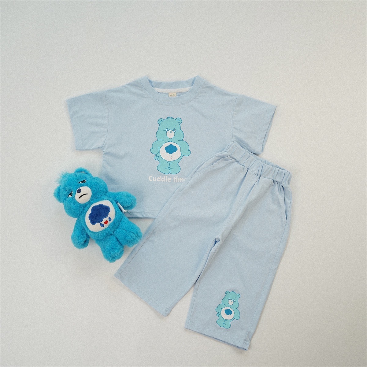 糖果色熊熊短袖長褲套裝