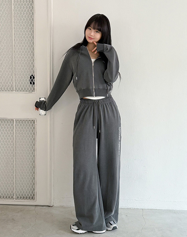 預訂｜MUAHMUAH LOGO PIGMENT WIDE BANDING PANTS