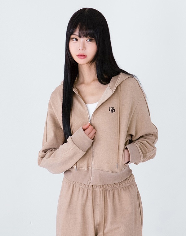 預訂｜MUAHMUAH STITCH LOGO PIGMENT HOOD ZIPUP