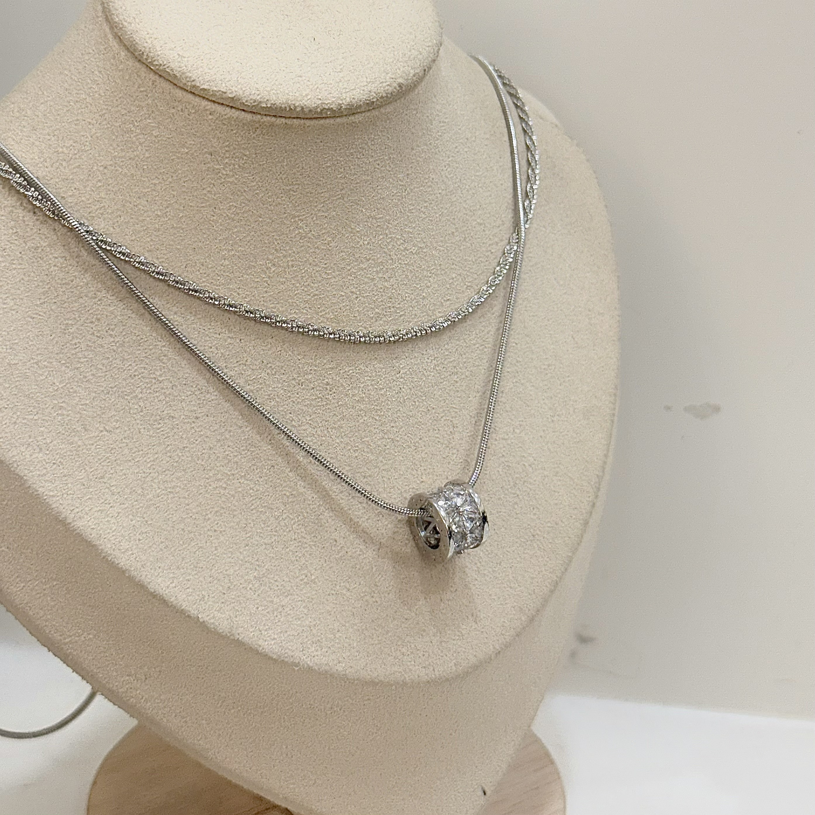 K25鋯石圓環雙層頸鏈