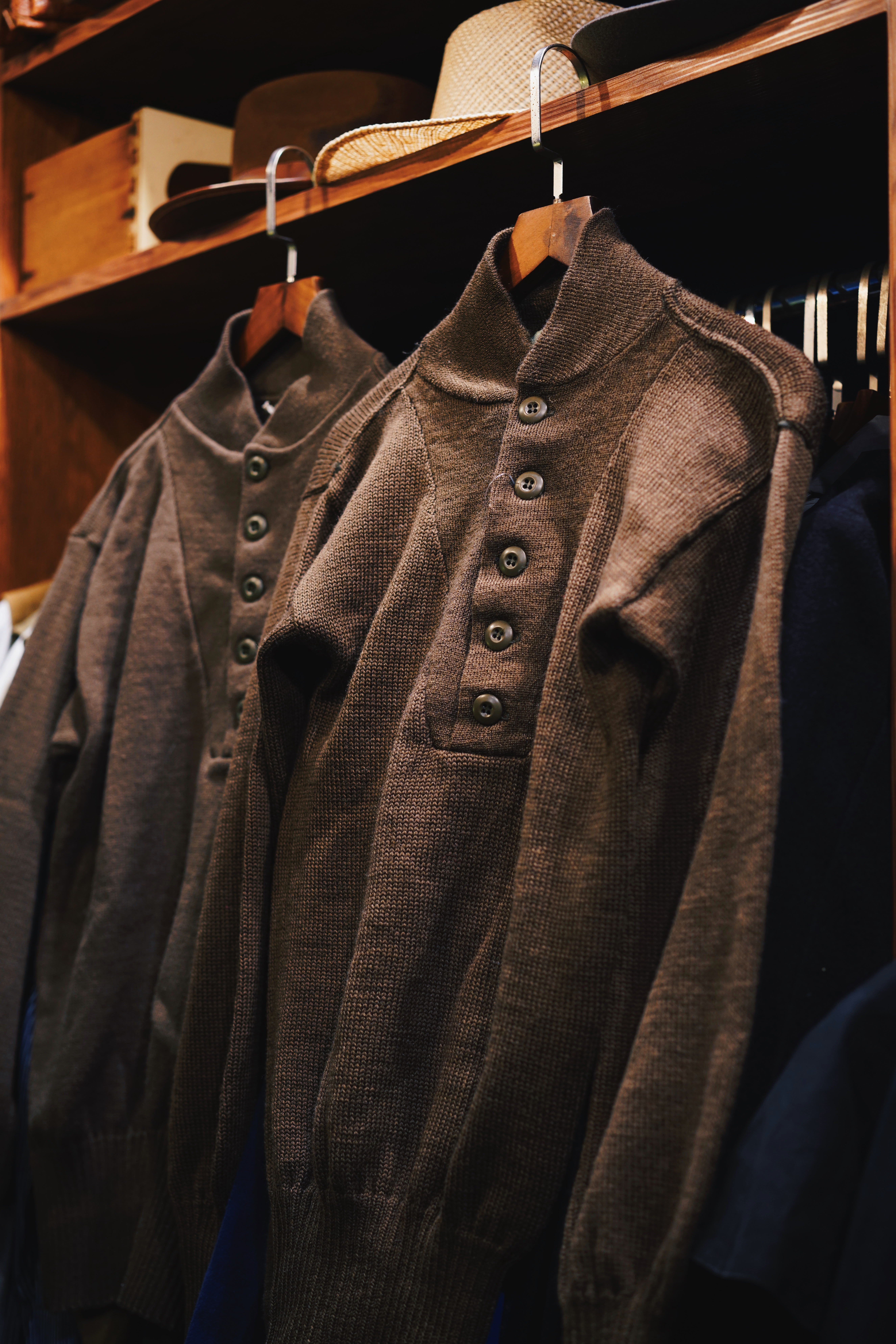 US Army Wool Sweater 古著美軍公發吉普車駕駛兵亨利領羊毛衣-M號