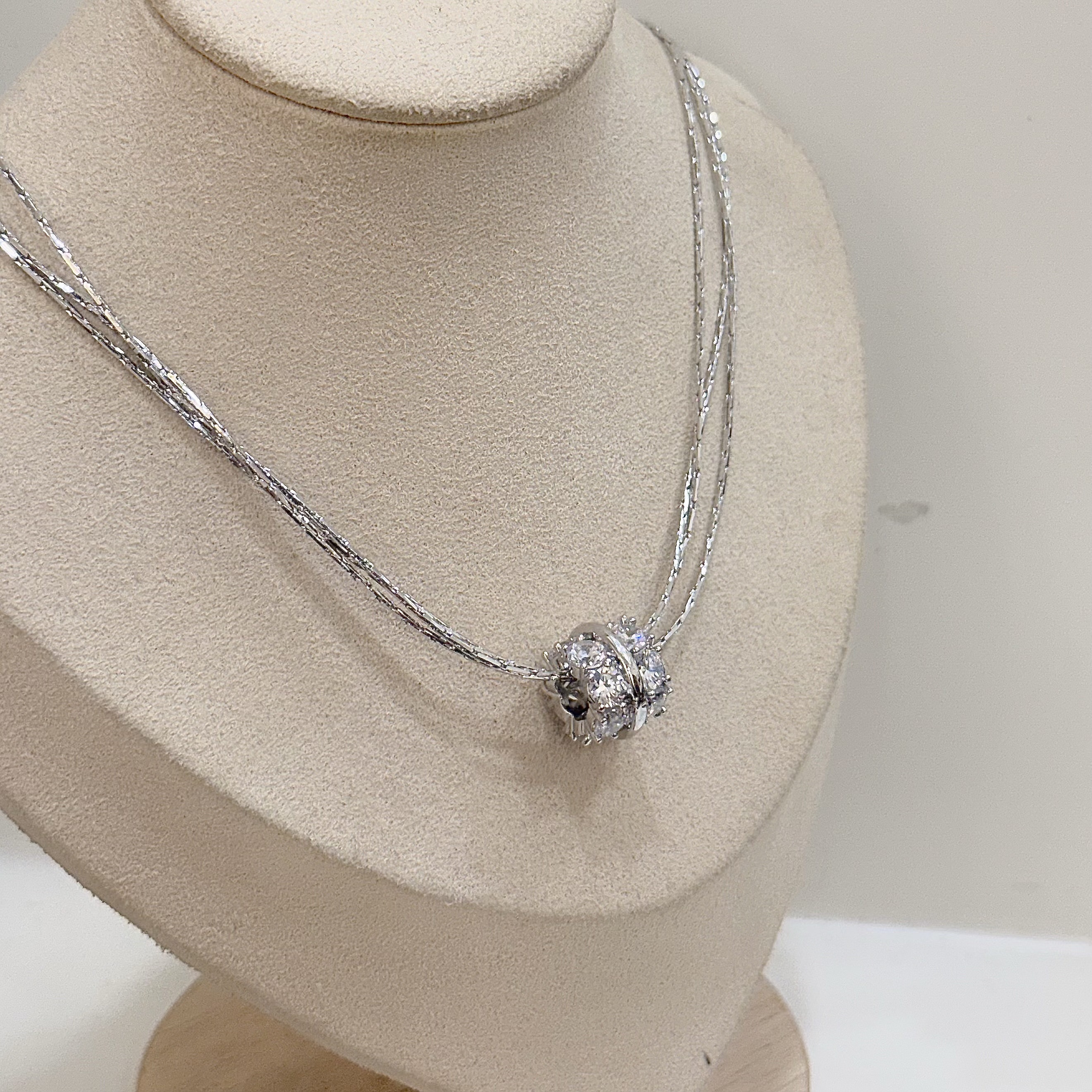 K21滿鑽圓環三層頸鏈