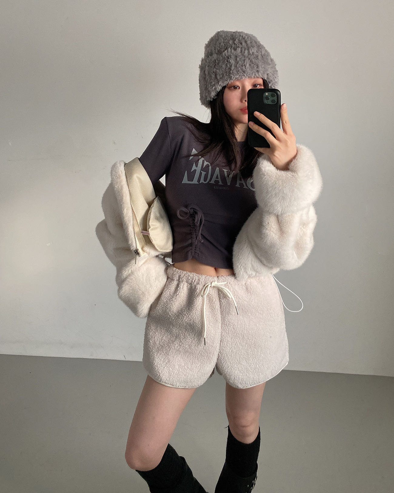 QQ毛綁繩時髦短褲