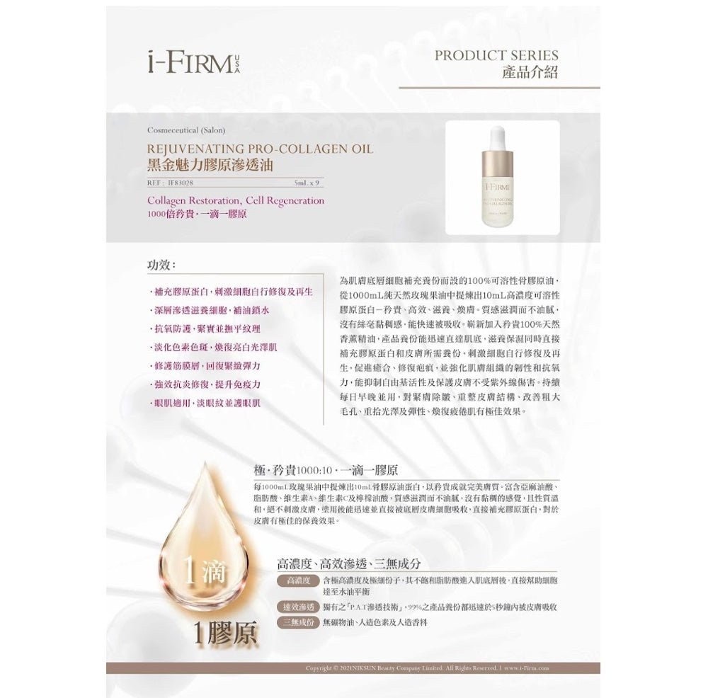 i-FIRM Rejuvenating Pro-Collagen Oil 黑金魅力膠原滲透油 5ml X 9