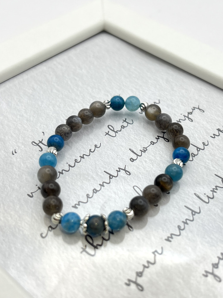 C055-骨幹X藍磷輝手鍊6mm【現貨】