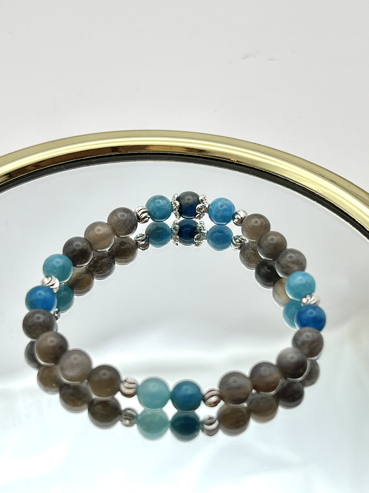 C055-骨幹X藍磷輝手鍊6mm【現貨】