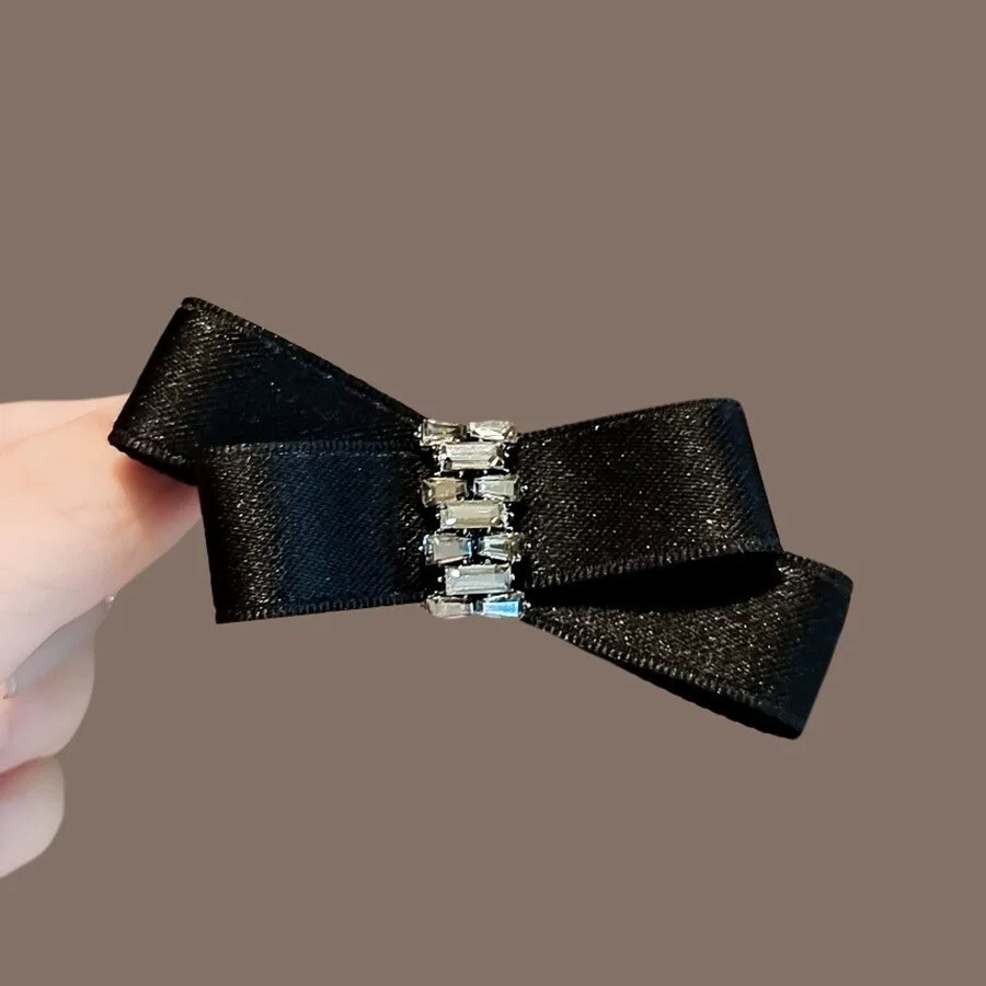 黑色氣質名媛風蝴蝶結髮夾(特價)
