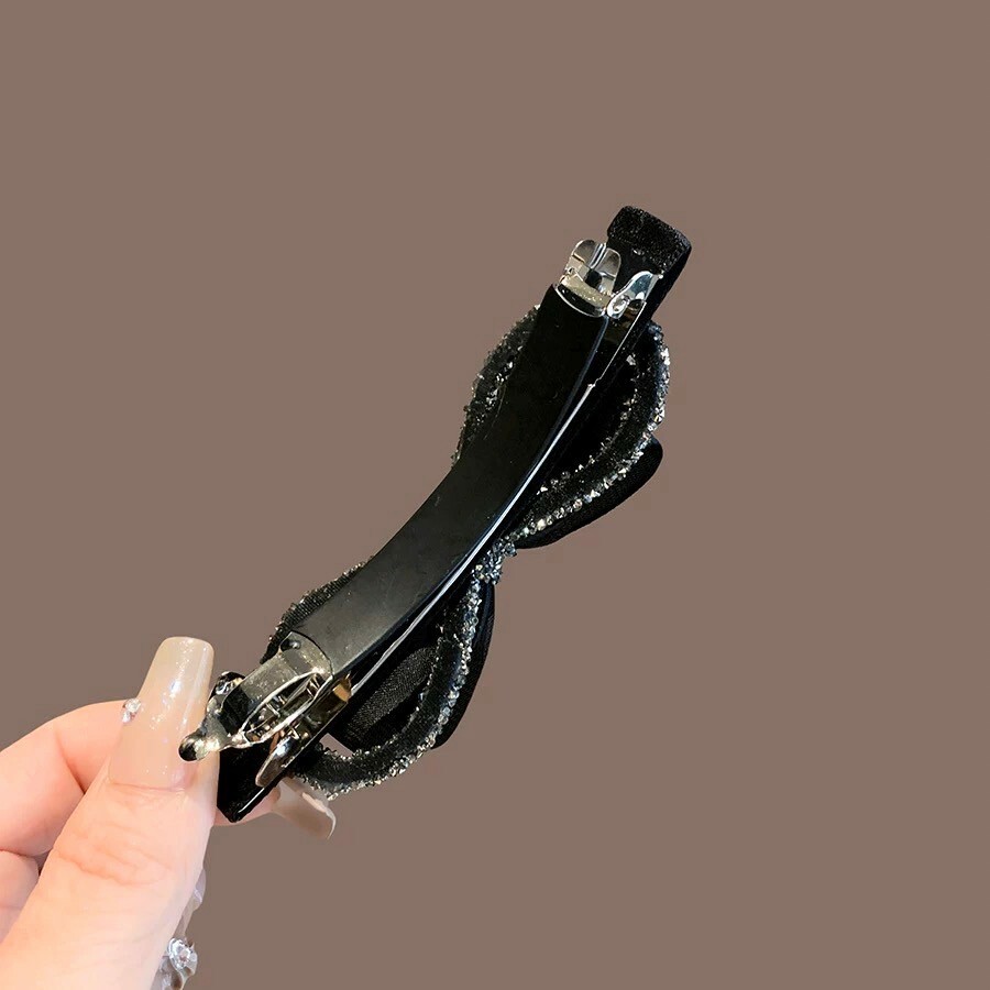 輕奢法式水鑽蝴蝶結髮夾(特價)