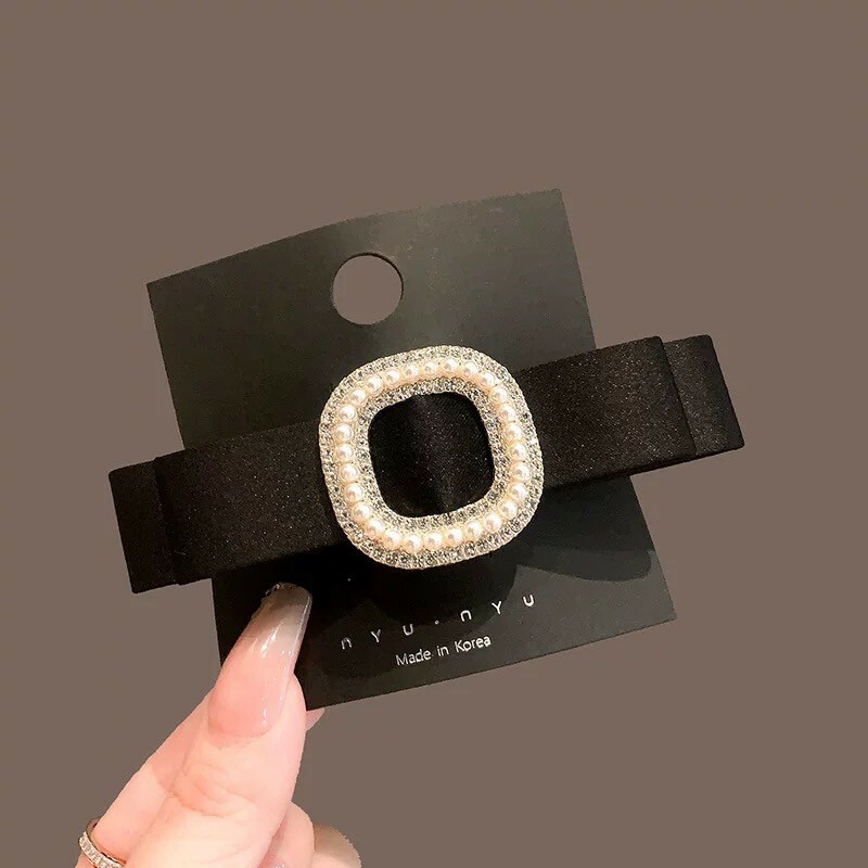 韓系設計感珍珠方鑽髮夾(特價)