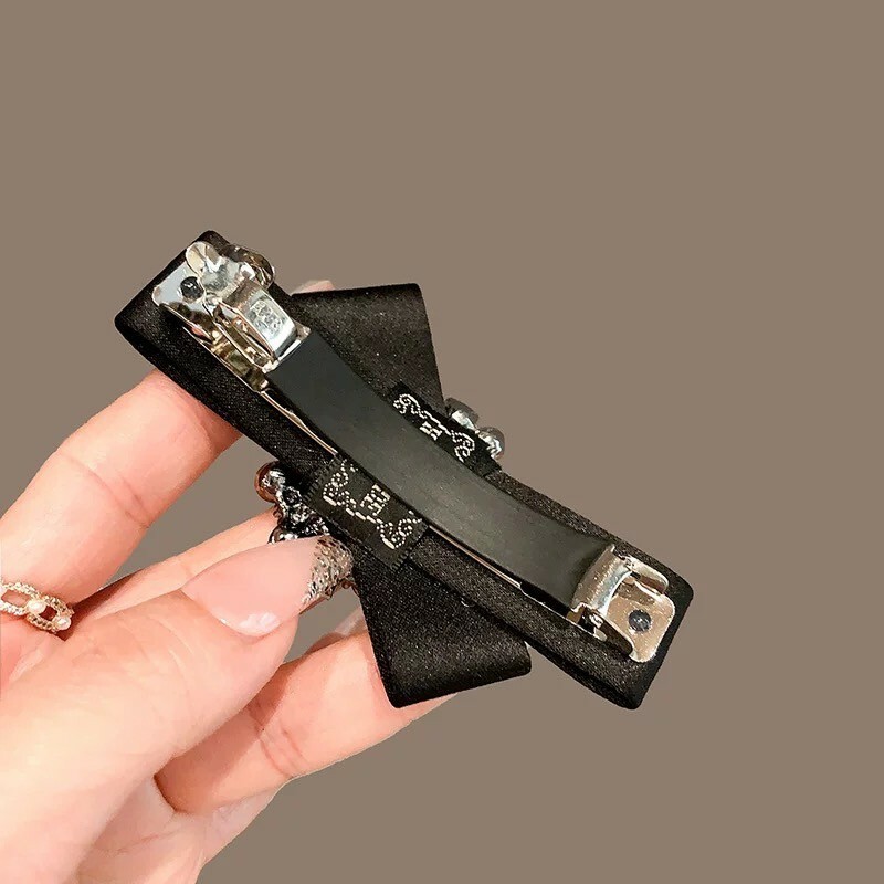 簡約氣質方鑽蝴蝶結髮夾(特價)