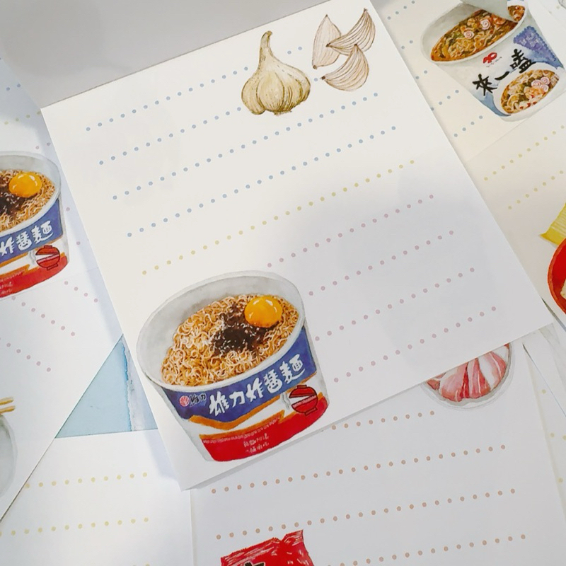 宵夜連環泡 便條紙 96枚便條本｜針線球