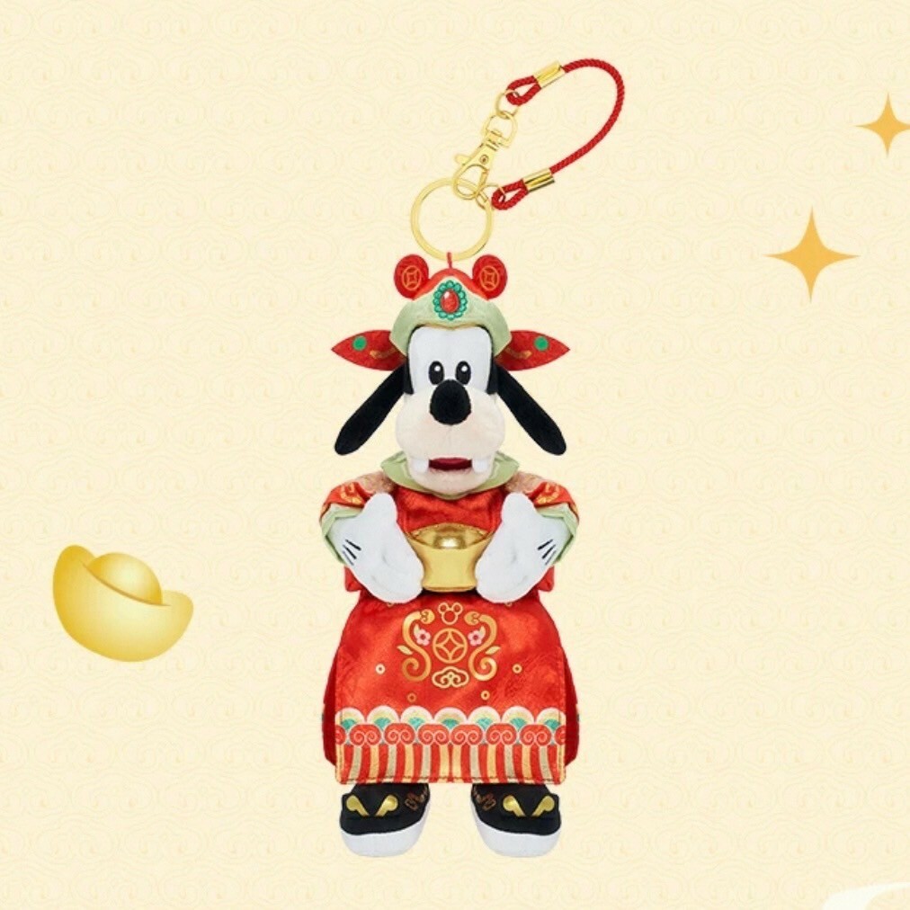 (限時特價) 2025 新春限定 新春財神 高飛狗 Goofy 絨毛 鑰匙圈 吊飾 -上海迪士尼樂園
