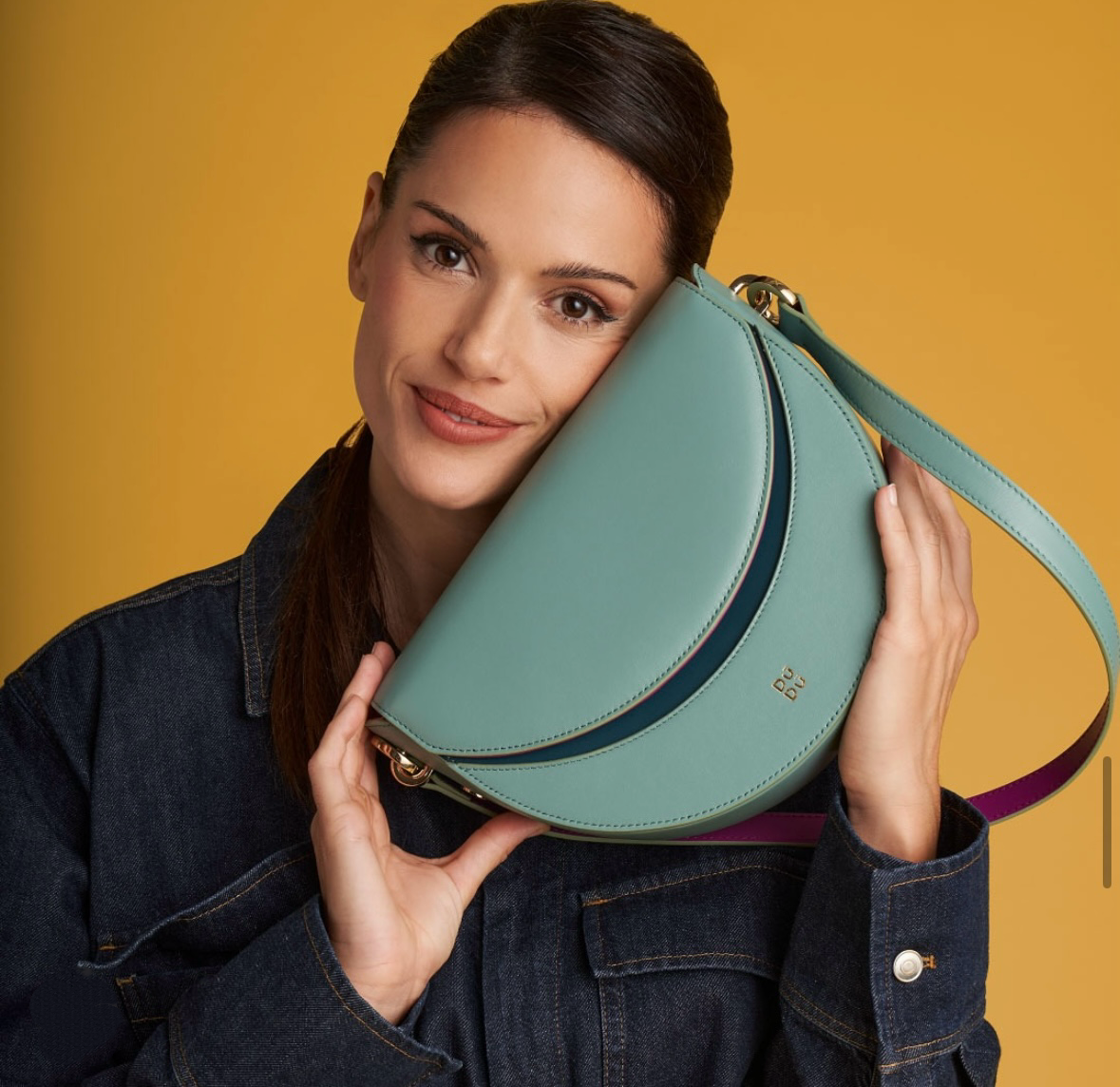 Dudu Leather half moon crossbody bag - Smile (SKU :  534-6008-37) 綠色