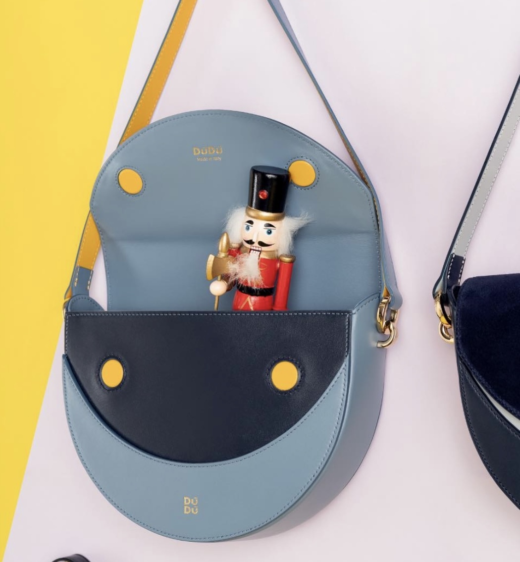 Dudu Leather half moon crossbody bag - Smile (SKU :  534-6008-67) 藍色