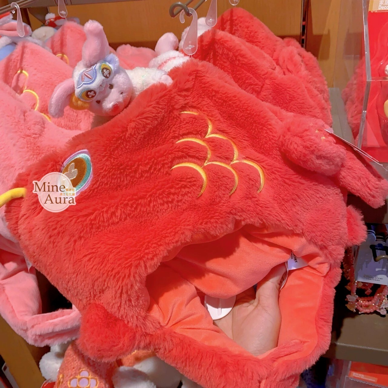 (限時特價) 2025 新春限定 小熊維尼 Winnie the Pooh 好友們 小豬 皮傑 piglet 絨毛 錦鯉 鯉魚 造型 頭套 保暖 帽子 -上海迪士尼樂園