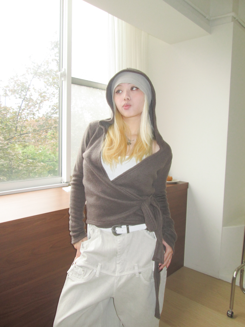 cozy brushed hoodie with drawstring detail