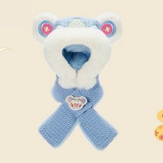(限時特價) 2025 新春限定 小熊維尼 Winnie the Pooh 好友們 跳跳虎 Tigger 立體耳朵 保暖 造型 圍巾帽 帽子 -上海迪士尼樂園