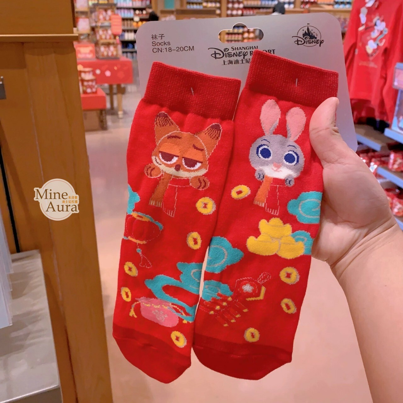 (限時特價) 2025 新春限定 動物方城市 Zootopia 圖案 襪子 -上海迪士尼樂園