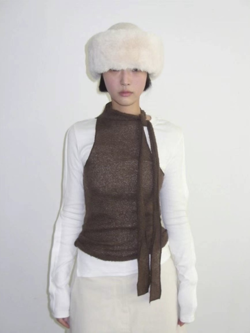 premium neck-tie vest with elegant shoulder cut