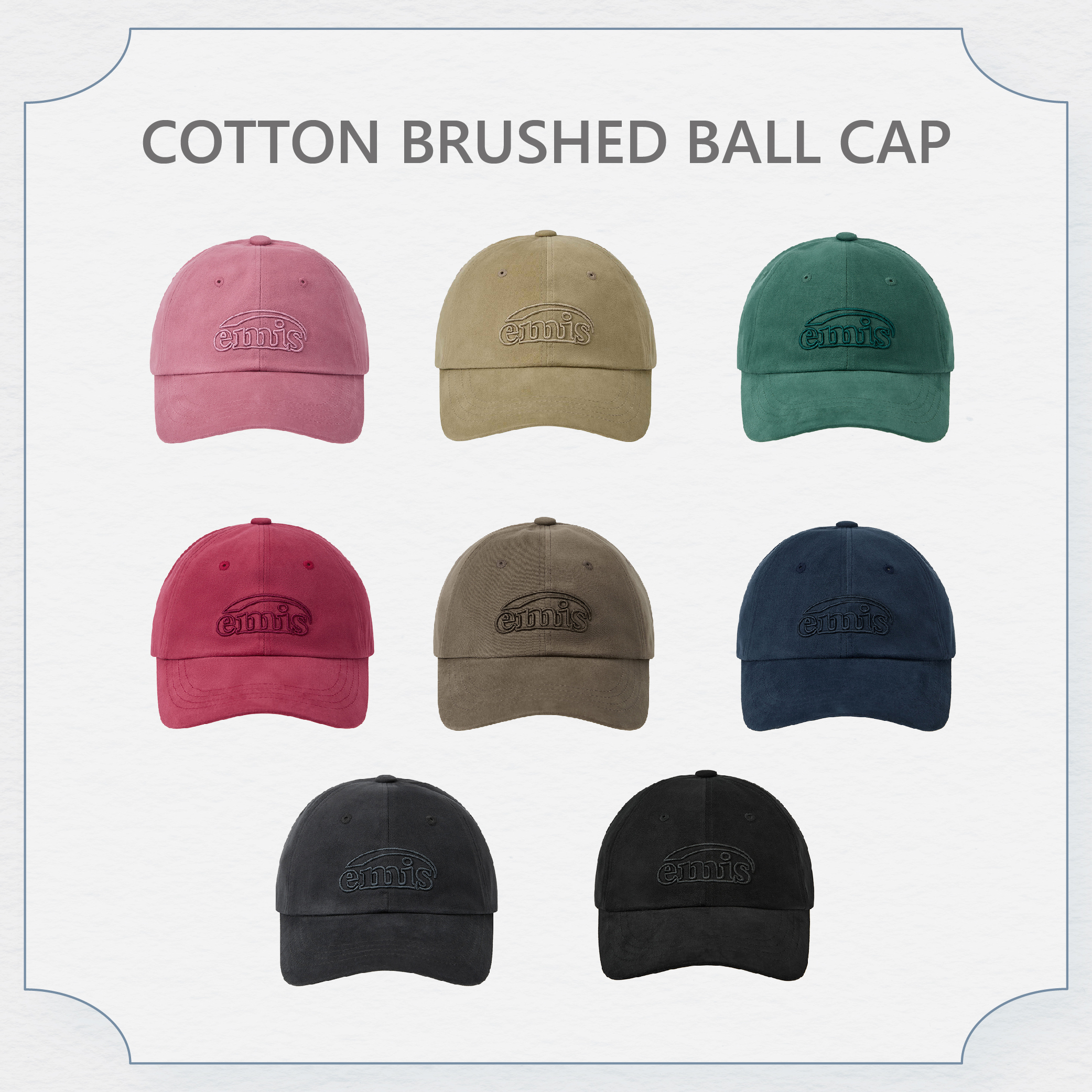 Emis鏤空同色Logo棒球帽(共8色)