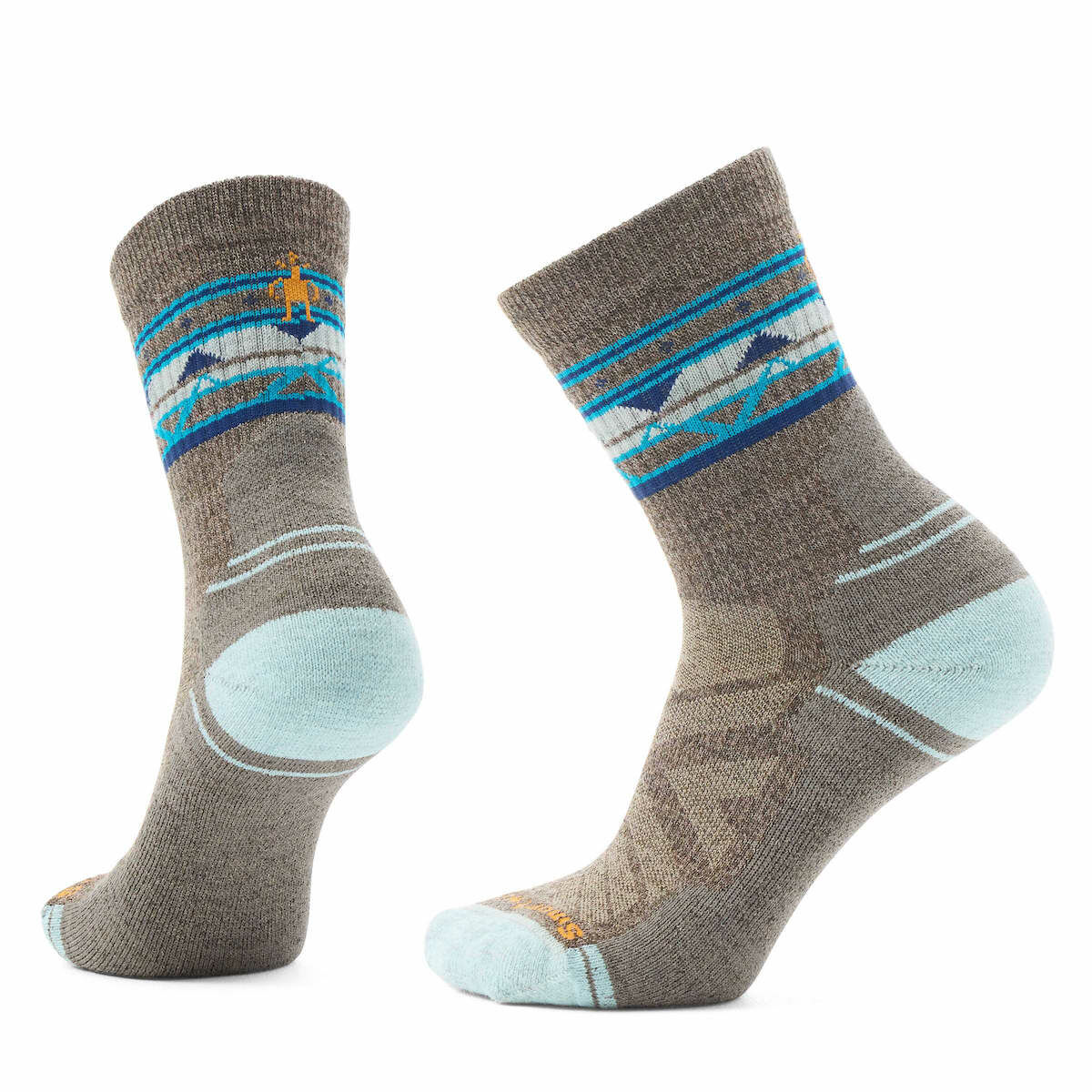 Smartwool 女 機能戶外全輕量減震民族風印花中筒襪 Women's Hike Light Cushion Zig Zag Valley Mid Crew Socks 軍橄欖綠灰 SW001580M83 [HappyOutdoor]