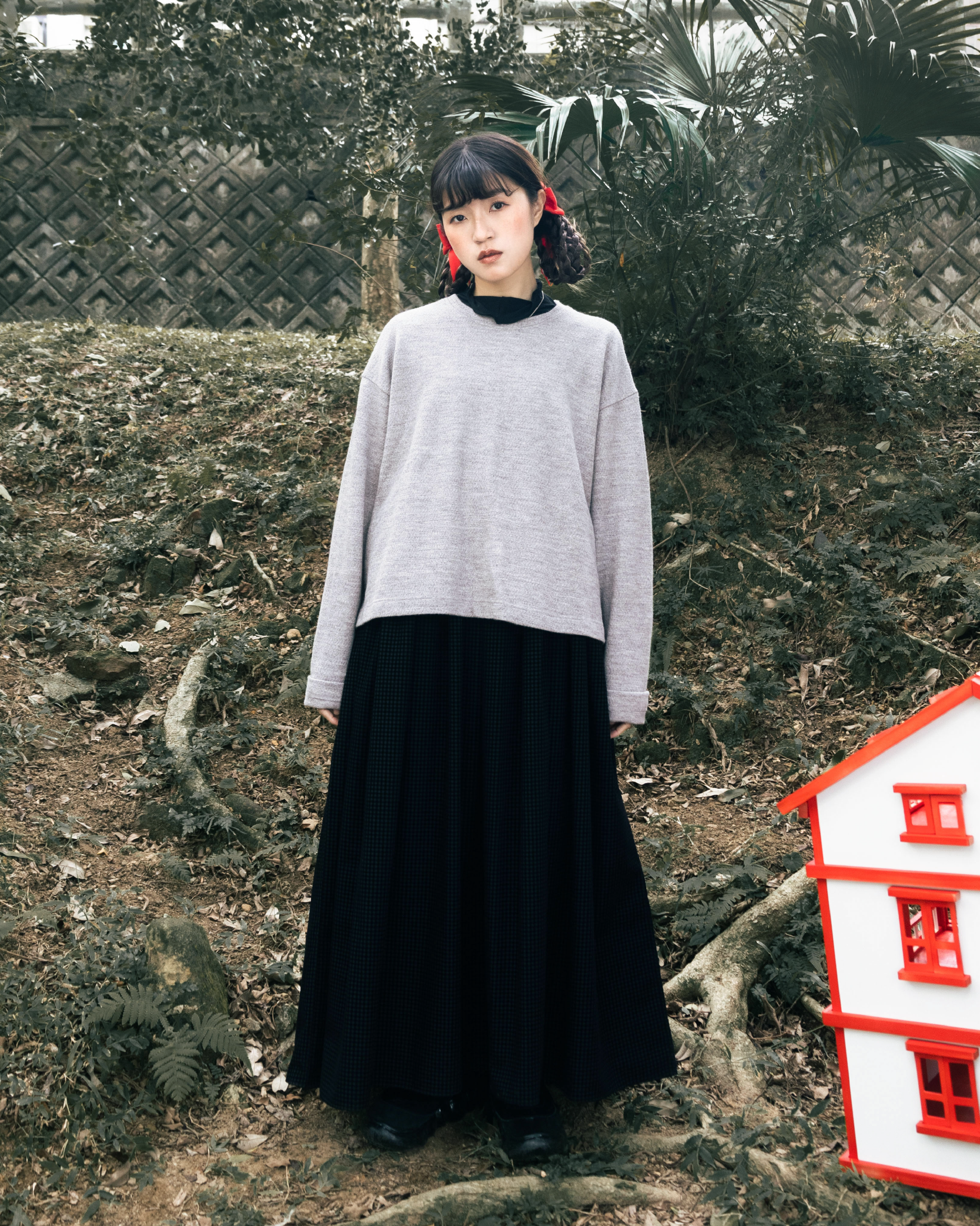 【 Kiki.co made 】crewneck wool sweater - gray