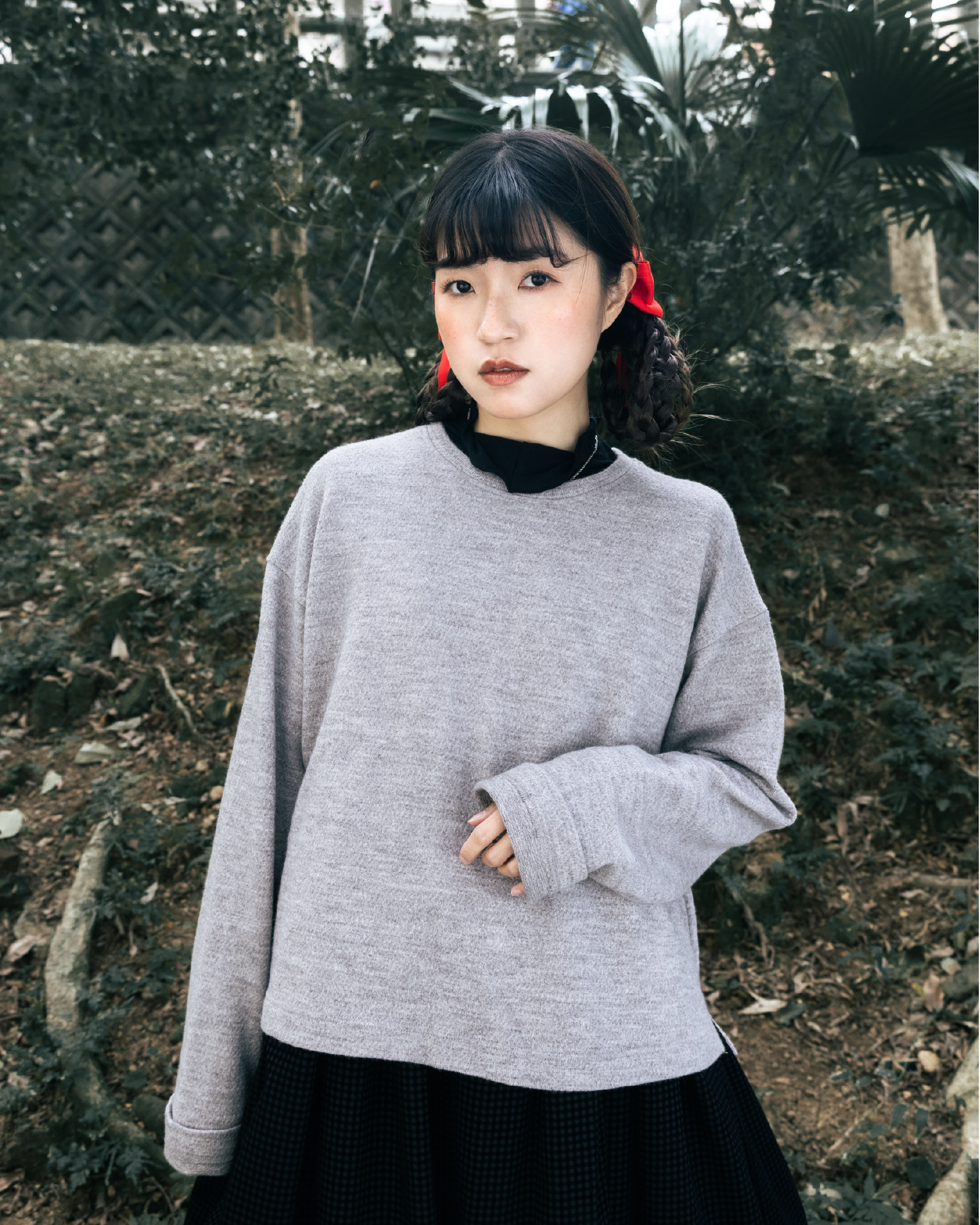 【 Kiki.co made 】crewneck wool sweater - gray