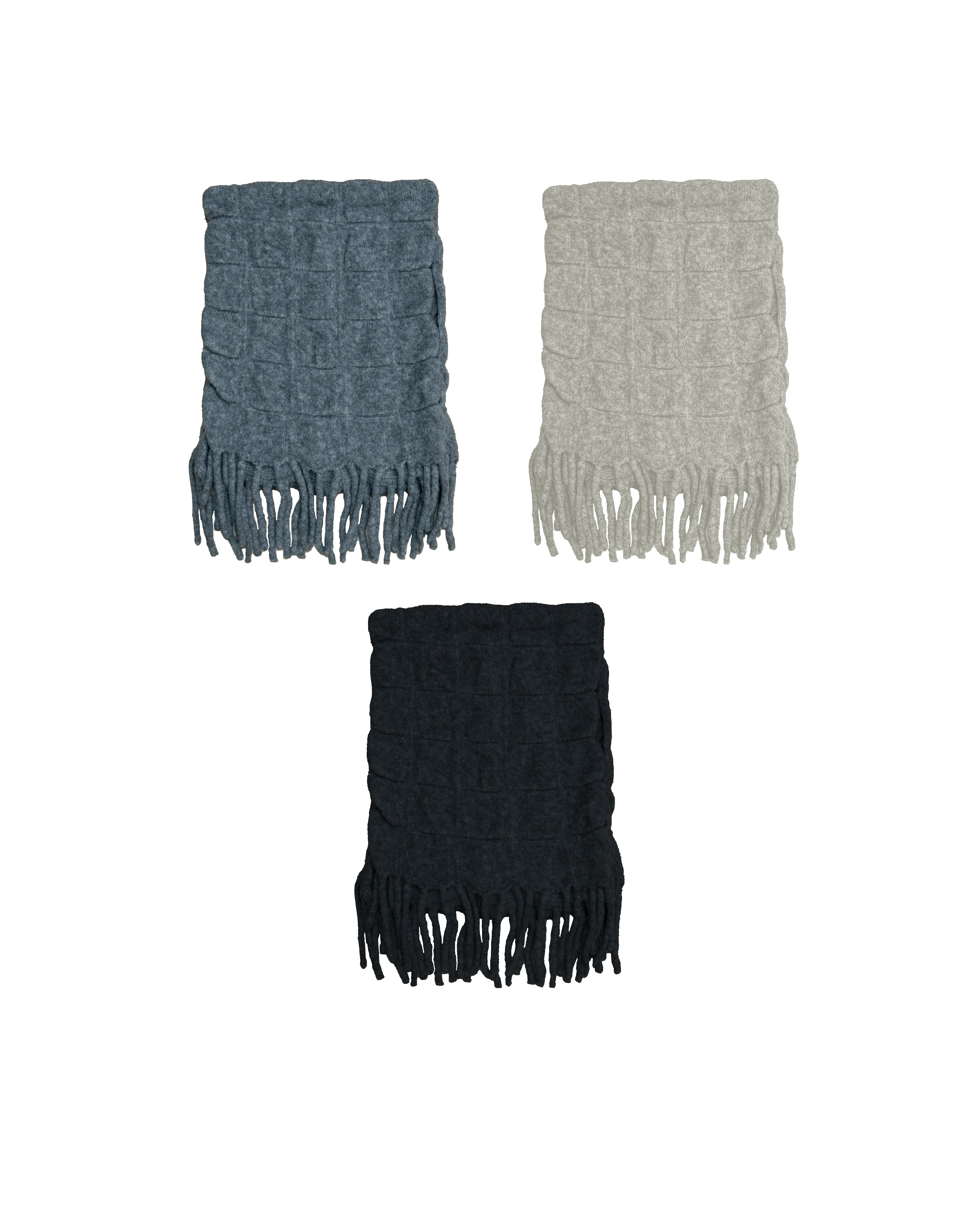 窩夫格車線毛冷頸巾