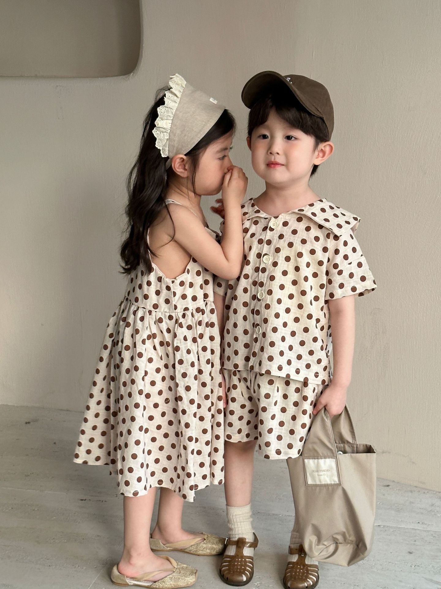 兄弟姐妹一起穿_純棉波點洋裝/套裝