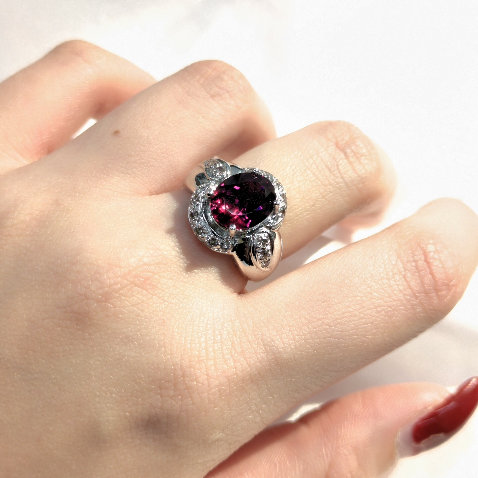 18K White Gold 3.00ct Ruby and Diamond Ring