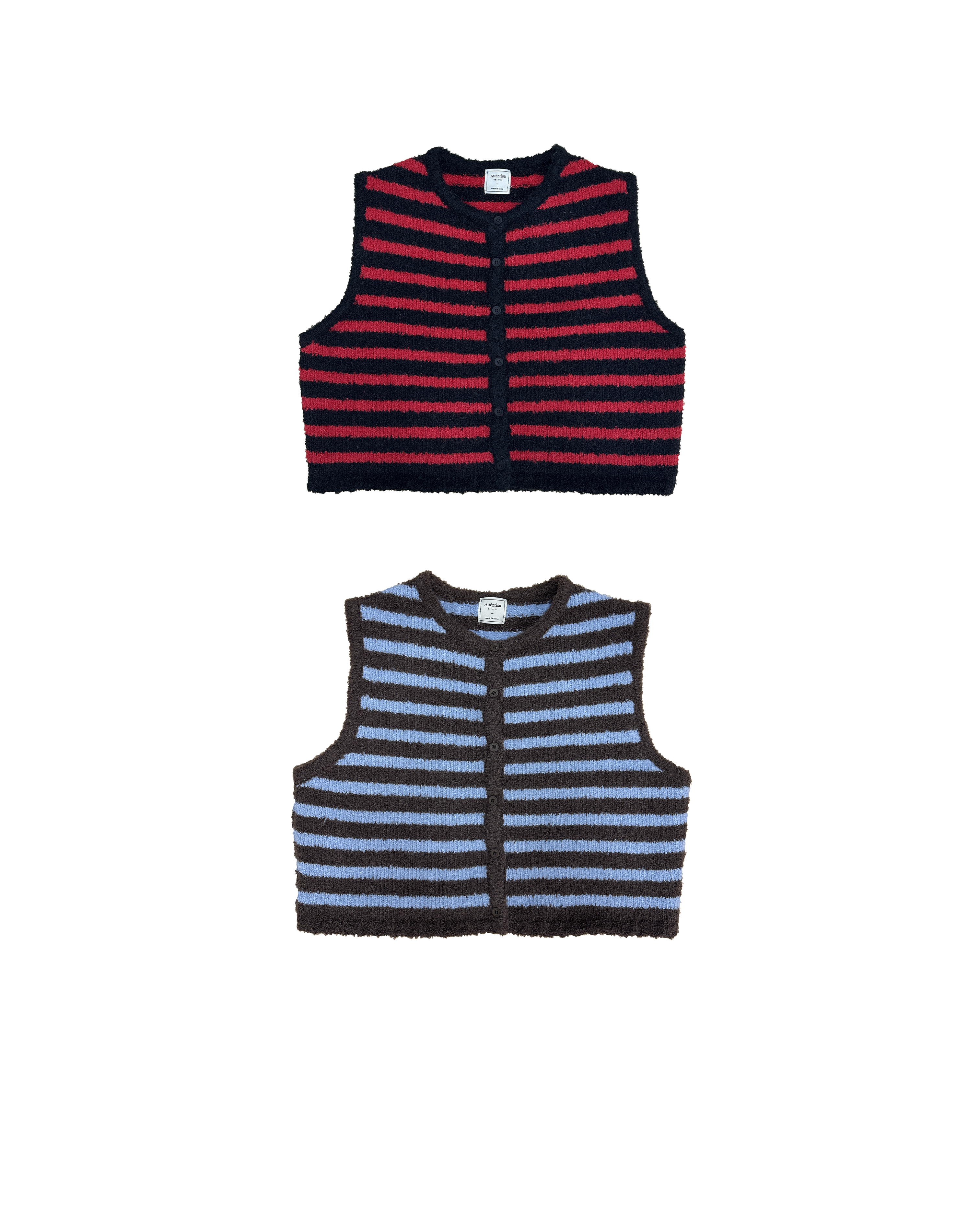 特色拼色毛冷背心