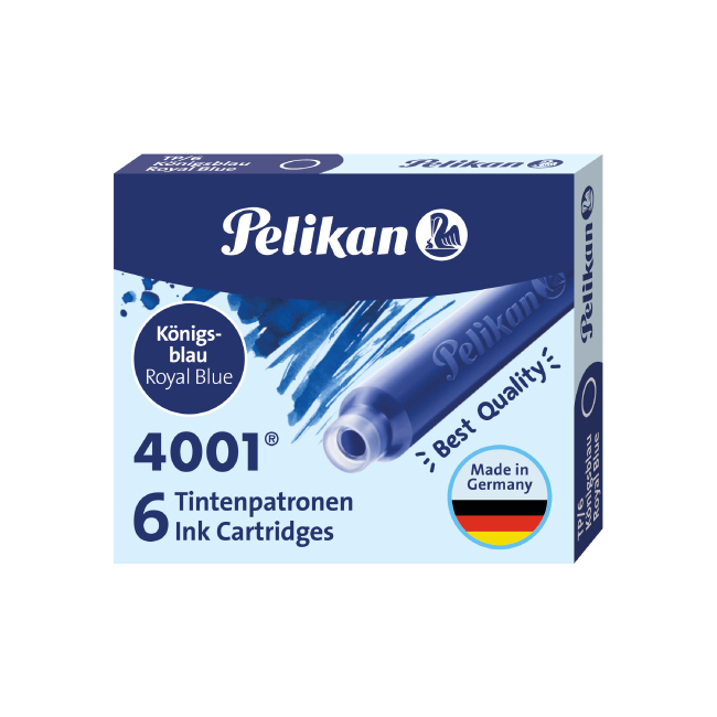 PELIKAN百利金 4001卡式墨水(短)6入-皇家藍