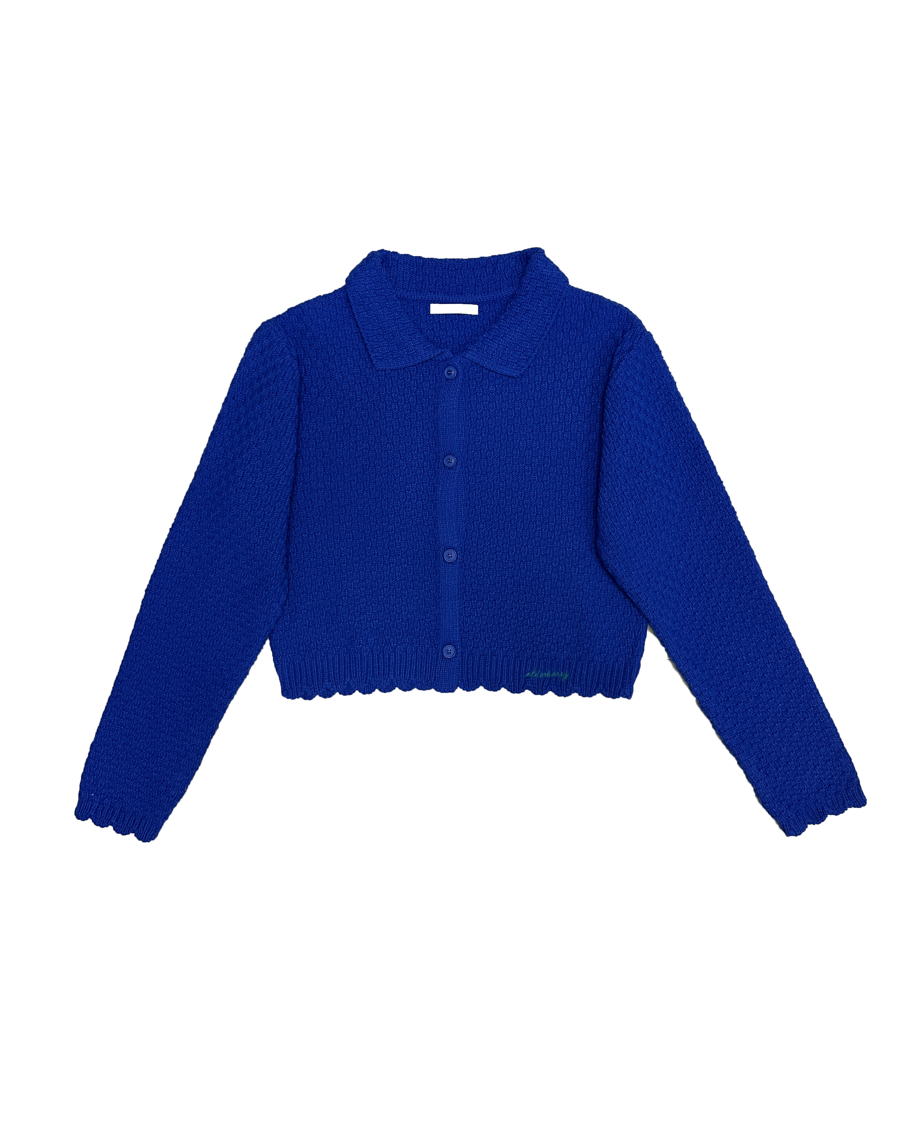 靚色小領針織短版外套