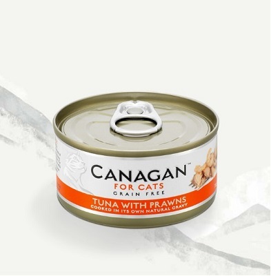 Canagan 貓罐頭 吞拿魚伴蝦配方 (橙紅) 75g【原箱12 罐】