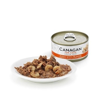 Canagan 貓罐頭 吞拿魚伴蝦配方 (橙紅) 75g【原箱12 罐】