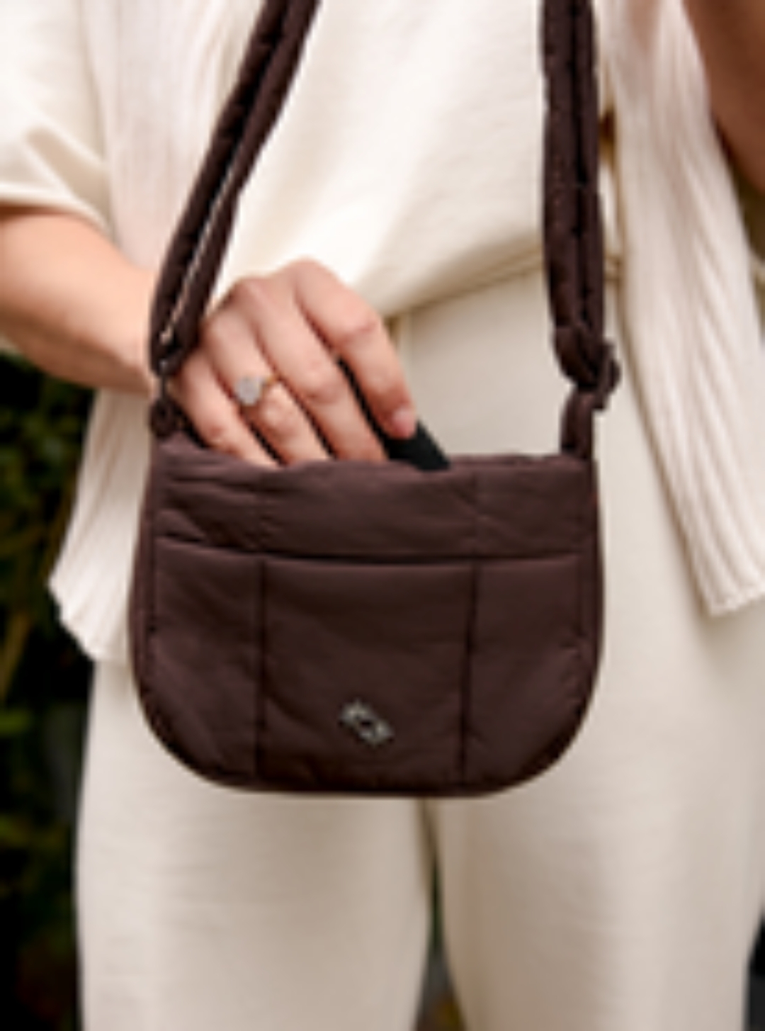 Mini Puffer Swing - 緞咖啡