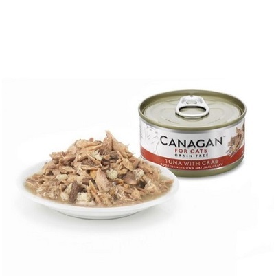 Canagan 貓罐頭 吞拿魚伴蟹肉配方 (淺棗紅) 75g【原箱12 罐】