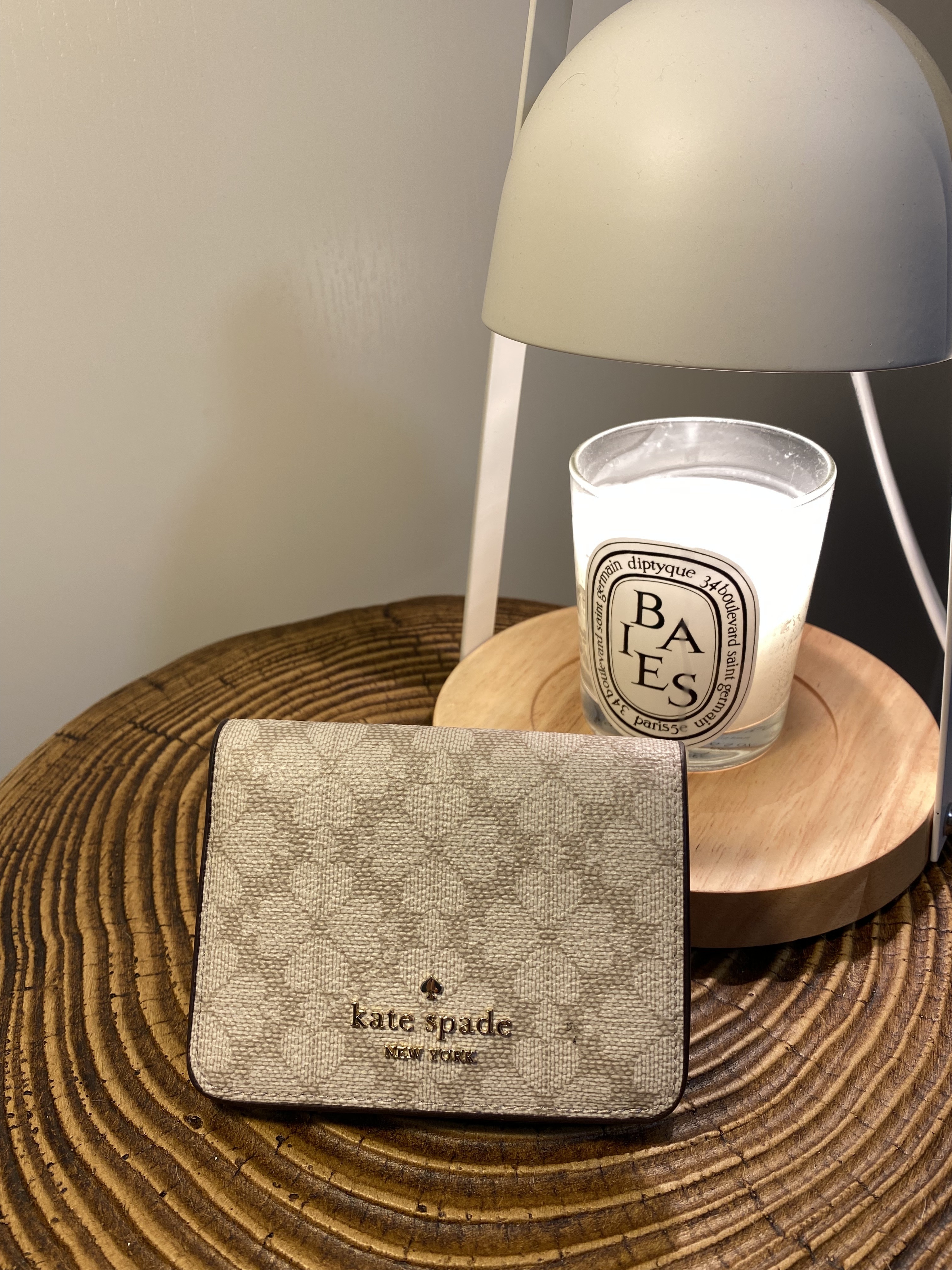 Kate Spade Signature Spade Flower Bifold Wallet - light grey