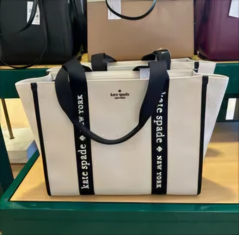 [S] KATE SPADE KG765 KIP LARGE TOTE CANVAS,NATURAL MU, 196021465079 (SKS1546)
