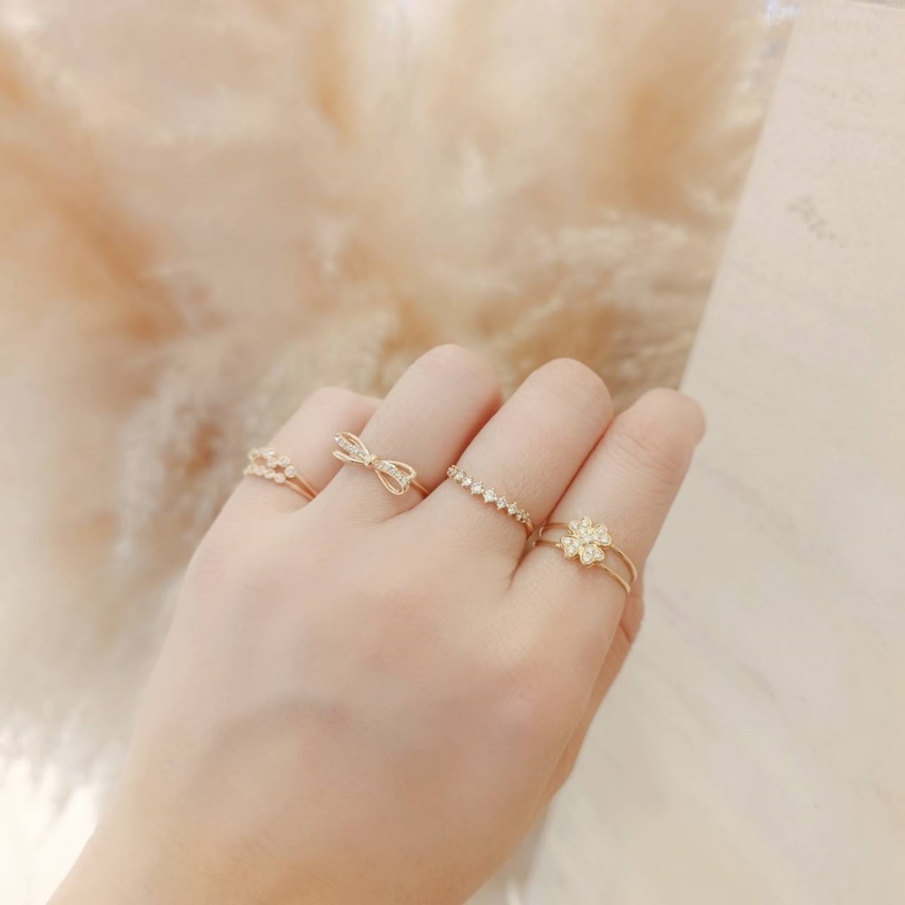 【me.luxe】K18幸運草15分鑽石戒