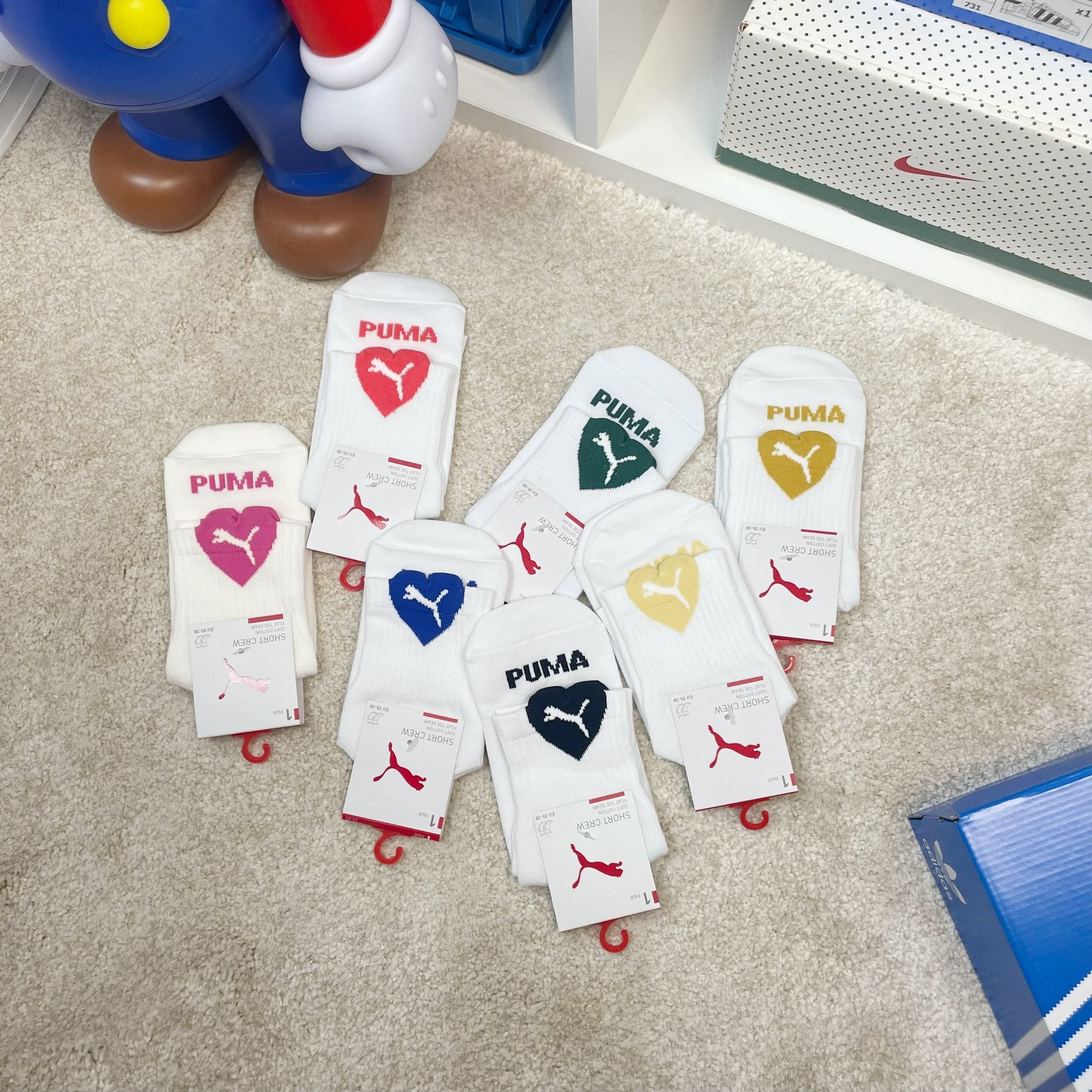 PUMA Fashion Socks 7色 愛心 LOGO 小腿襪 襪子 BB143009