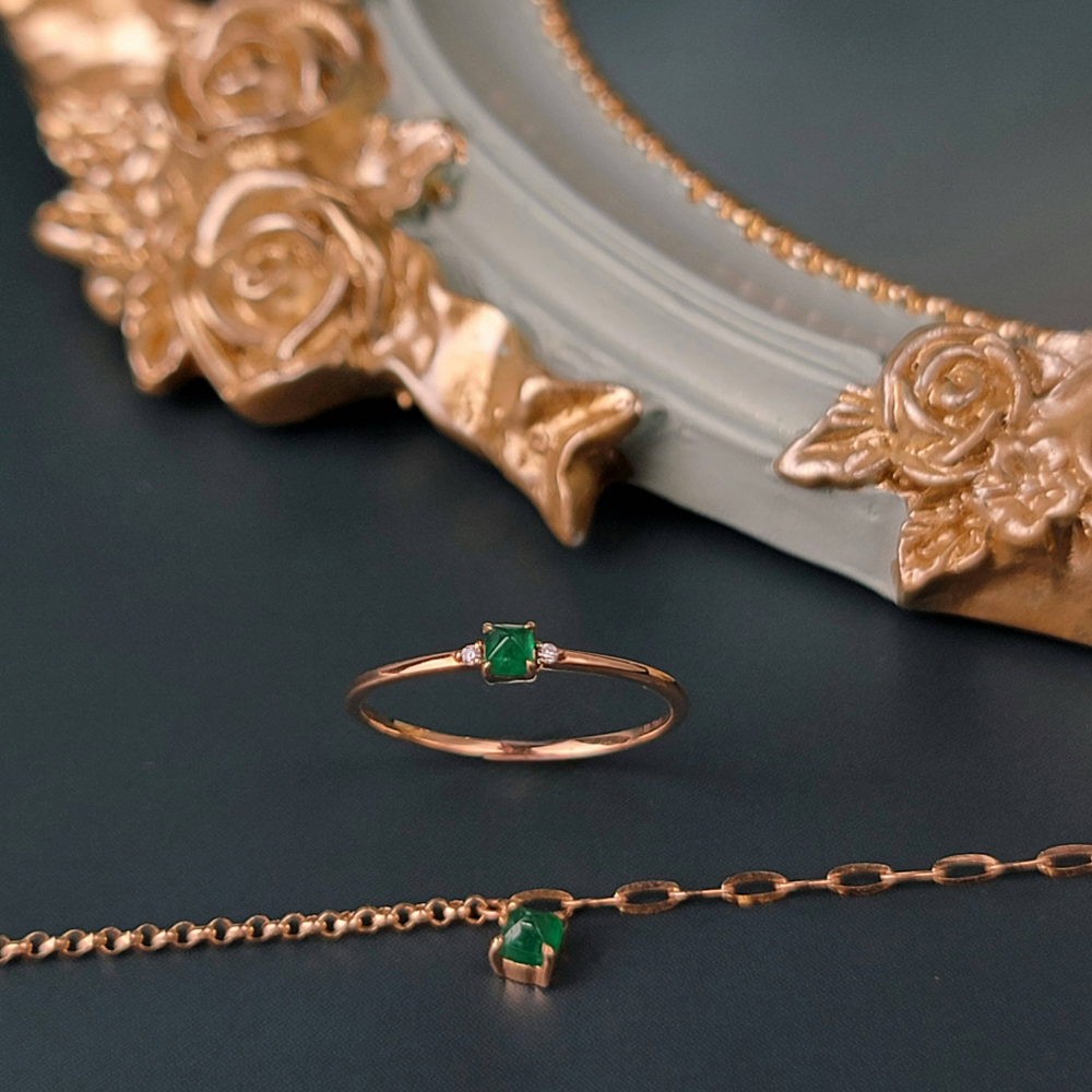 【me.luxe】K18糖塔祖母綠手鍊