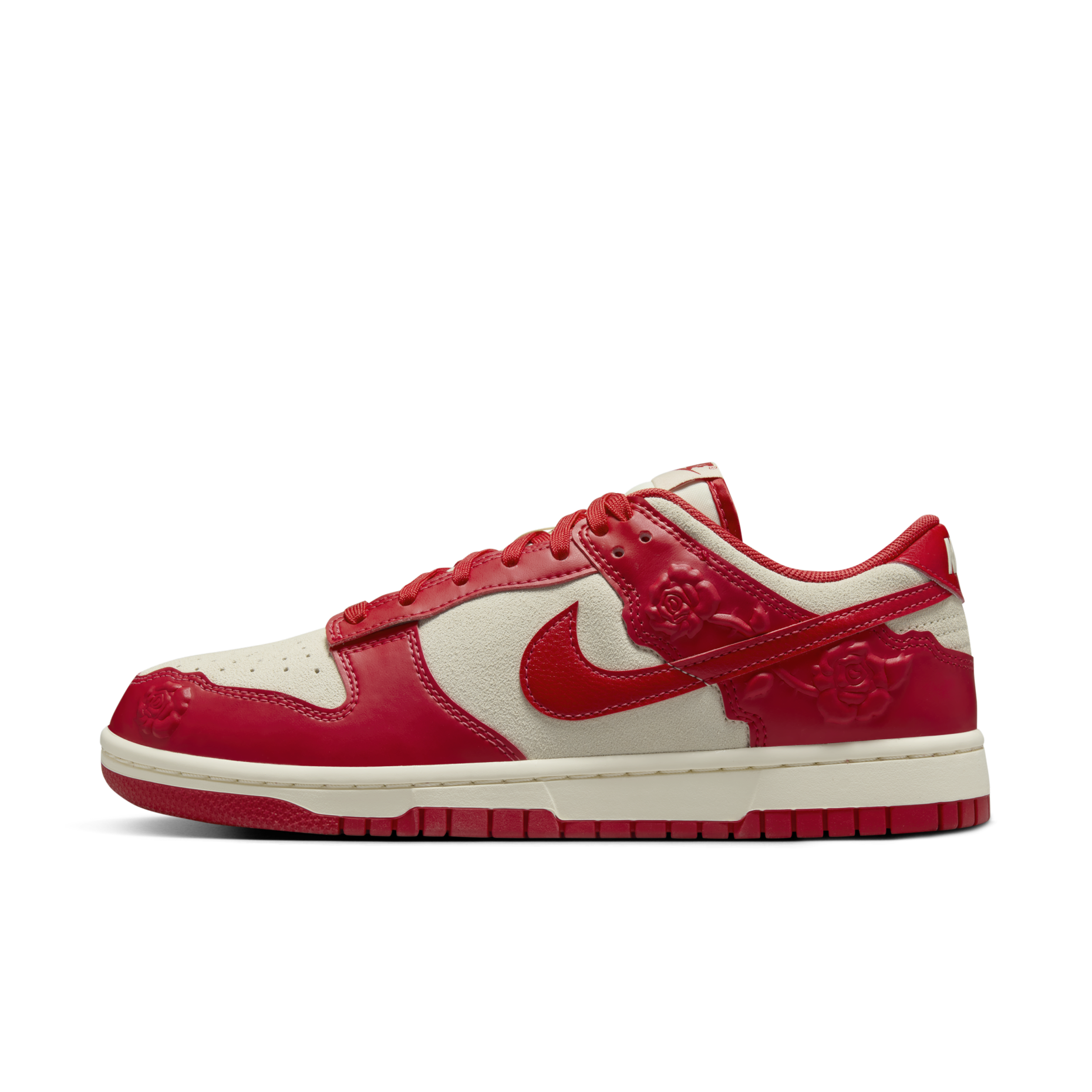 女鞋 NIKE DUNK LOW 'Red Rose' 紅玫瑰 浮雕玫瑰 皮革 復古 運動 休閒鞋【HF1986-100】