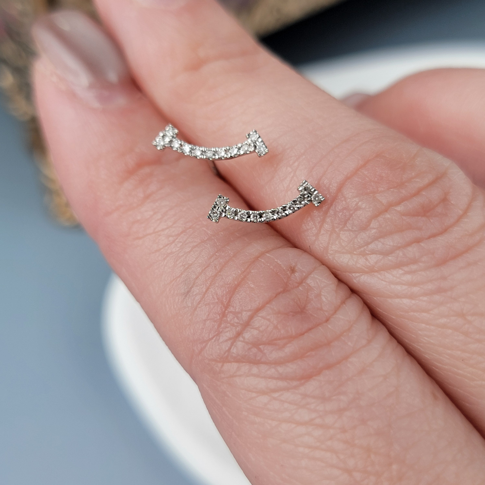 【me.luxe】K18微笑15分鑽石耳環