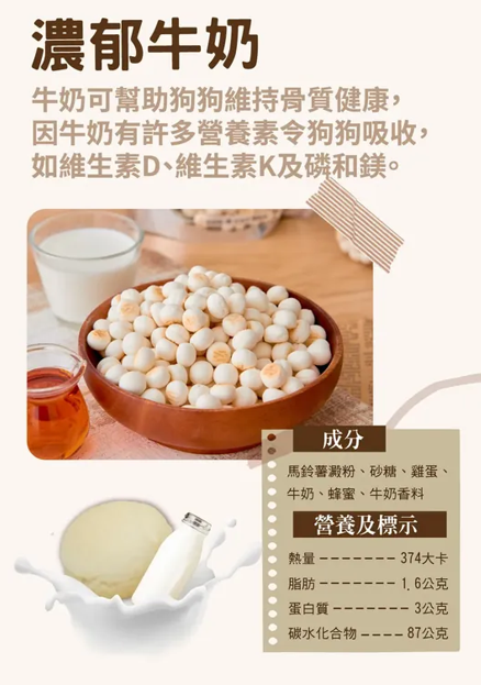 A Star Small Bite Bun Milk Flavour Dog Treats 350g