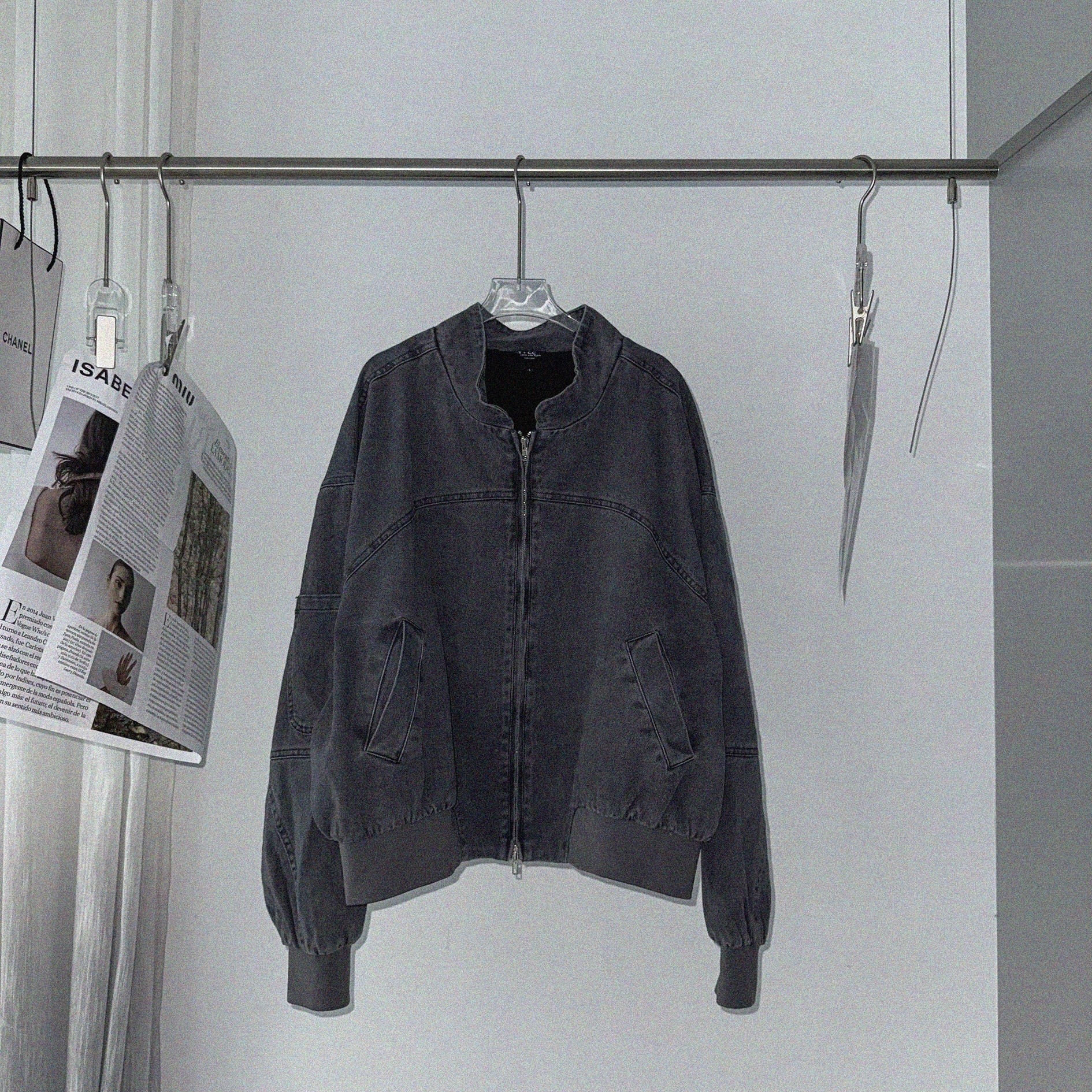 重磅水洗短版夾克外套 68874