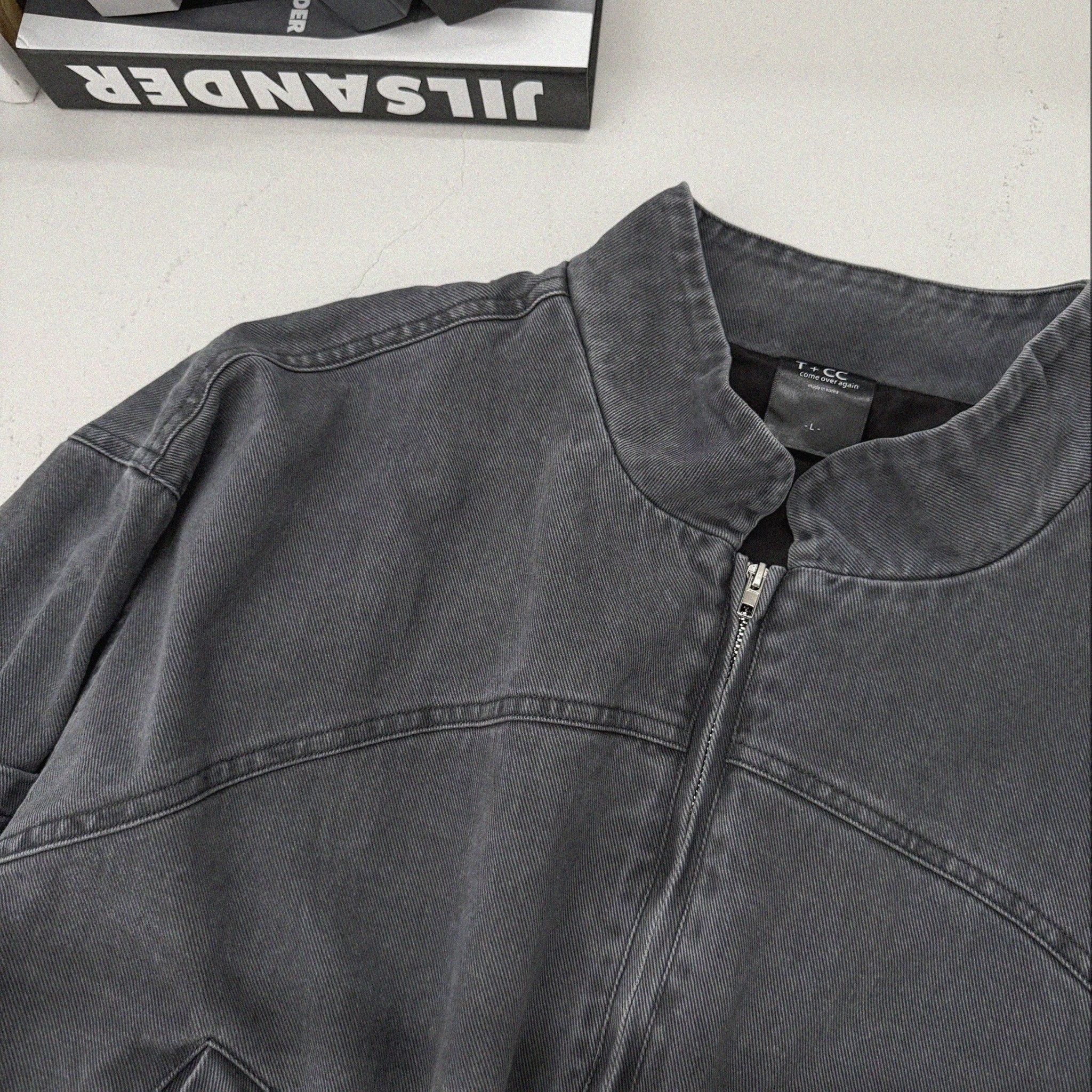 重磅水洗短版夾克外套 68874