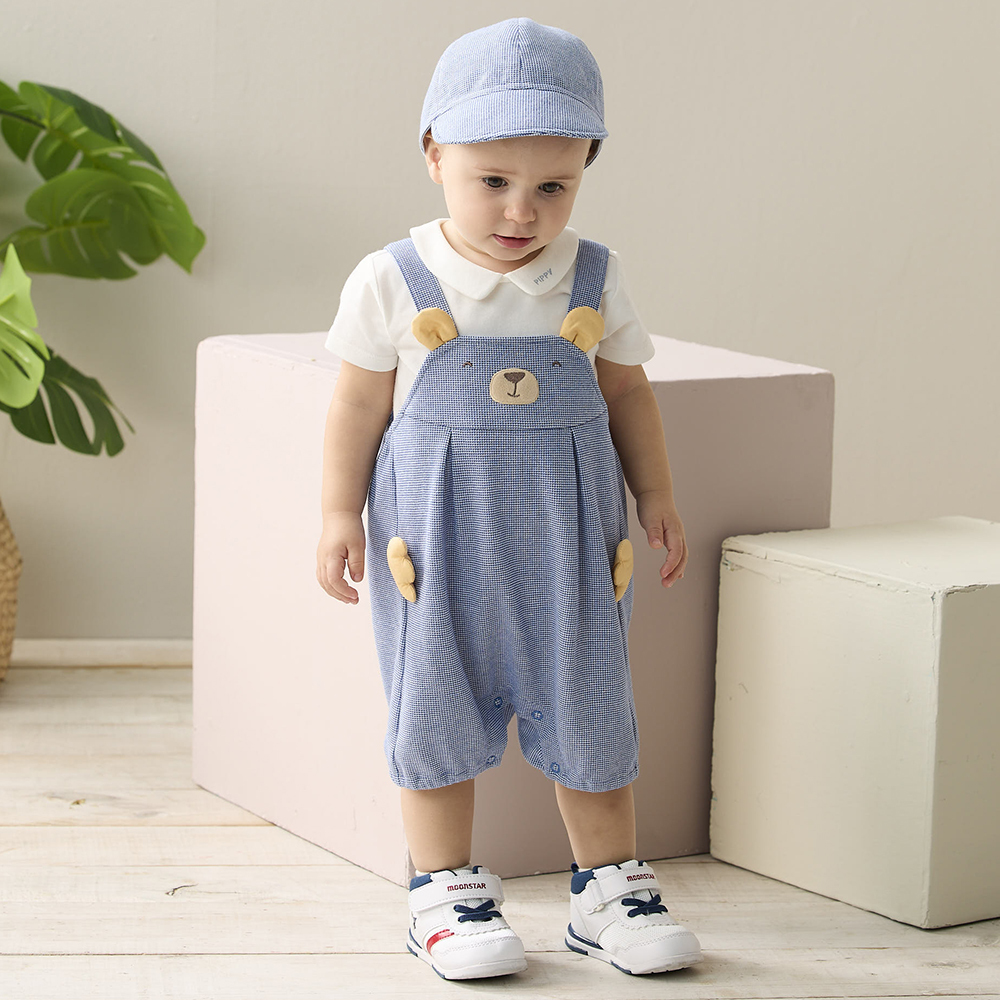 PIPPY 可愛小熊造型吊帶褲三件組禮盒 藍